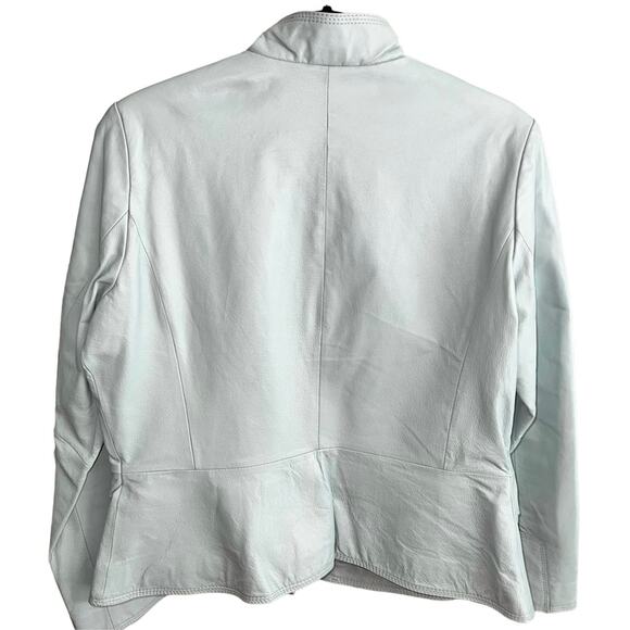 Chadwicks Mint Green Green Leather Jacket Size 14 - Picture 3 of 16